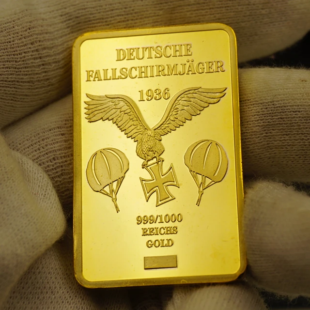 本物の999金メッキ鉄インゴットバー,ビジネスギフト,ドイツ