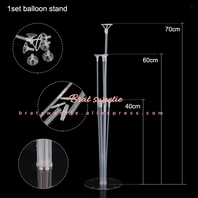 7tube balloon stand Розовые вечерние воздушные шары с лазерным единорогом для вечеринки в честь Дня рождения для девочек - Цвет: 7tube balloon stand