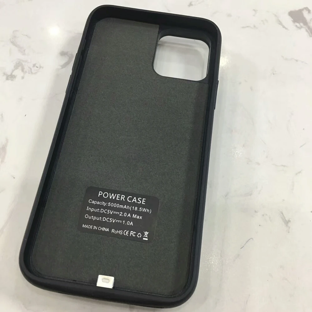 Чехол для аккумулятора для iphone 11 5000/6000 мАч, чехол для зарядного устройства для iphone 11 Pro Max, Внешний чехол для зарядного устройства