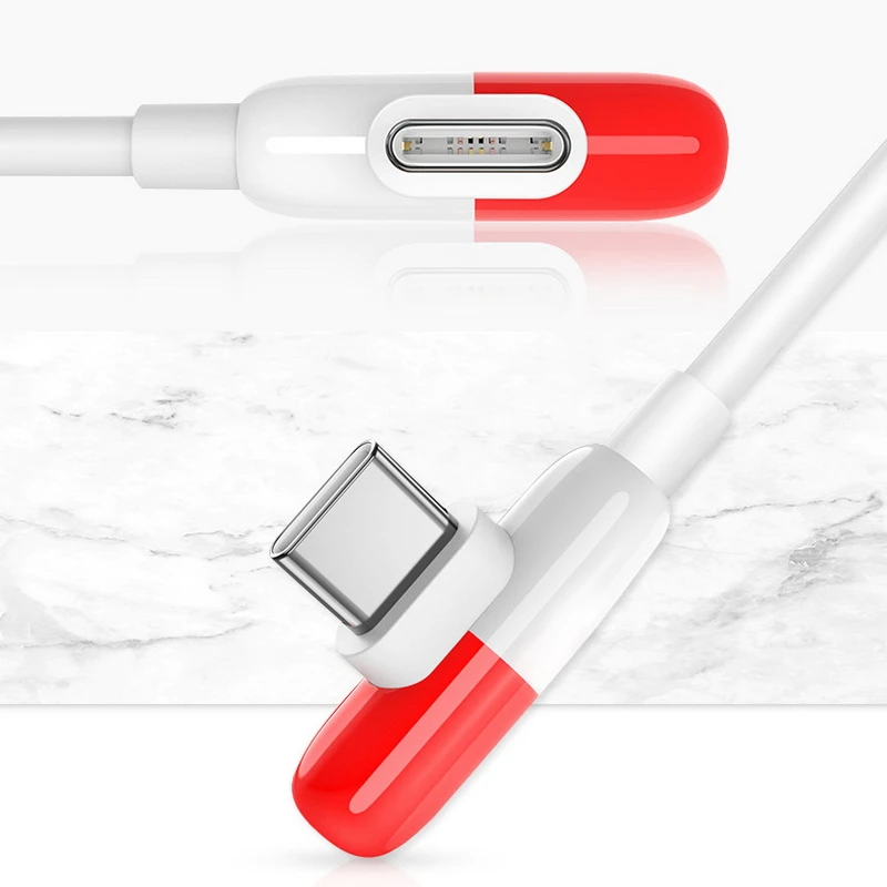 1 м/2 м USB Type C 90 градусов быстрая зарядка usb c кабель шнур для передачи данных