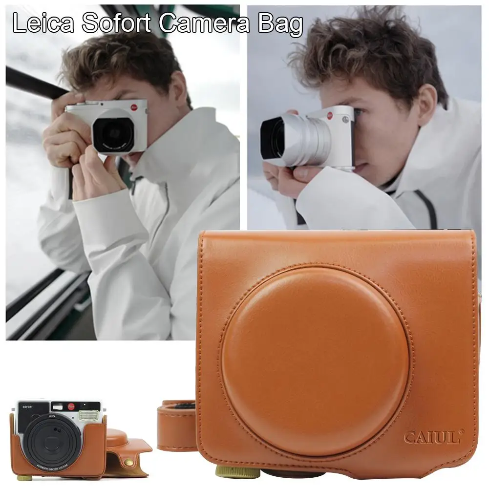 Жесткий чехол для камеры Leica Sofort сумка для камеры коричневого цвета с плечевым ремнем Чехол для Камеры