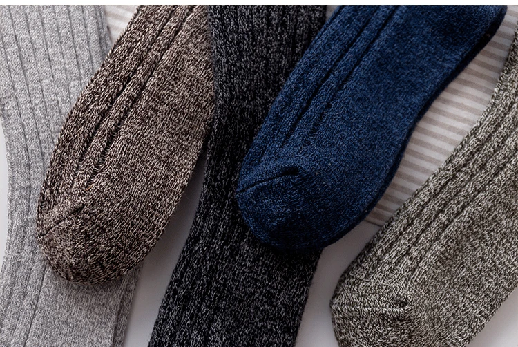 Новые мужские зимние теплые носки в стиле Харадзюку ретро высокого качества, модные повседневные носки из шерстяного материала, большие размеры, деловые хлопковые носки