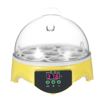 

7 Eggs Incubator Hatcher Transparent Eggs Hatching Machine Automatic Temperature Control for Chicken Duck Bird Eggs 110-220V