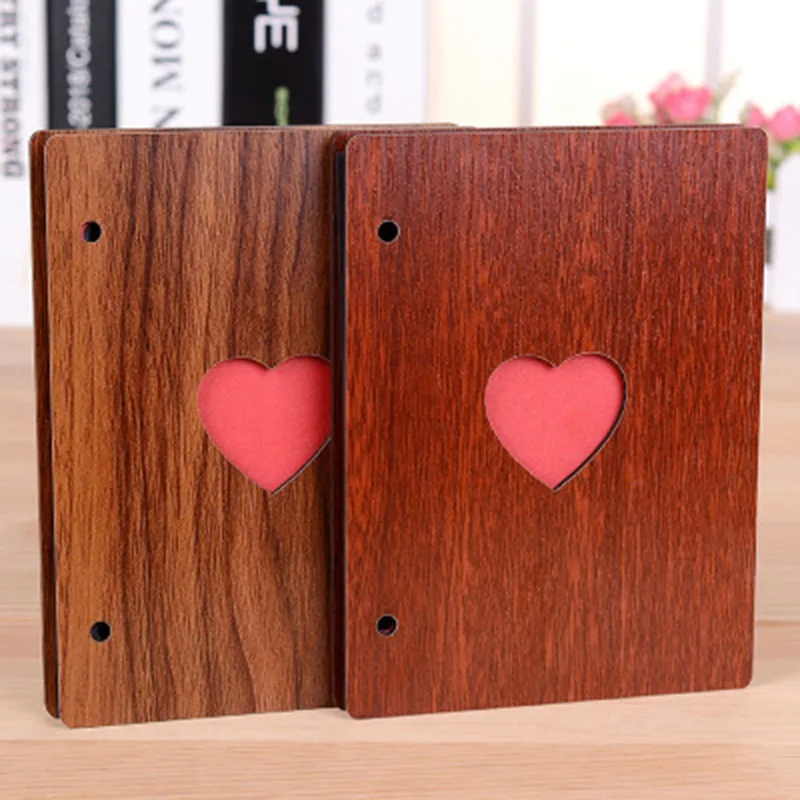 6 ''Мини милый черный лист Деревянный DIY Ручная работа любовь тема детский альбом для скрапбукинга Канцелярский набор для детей