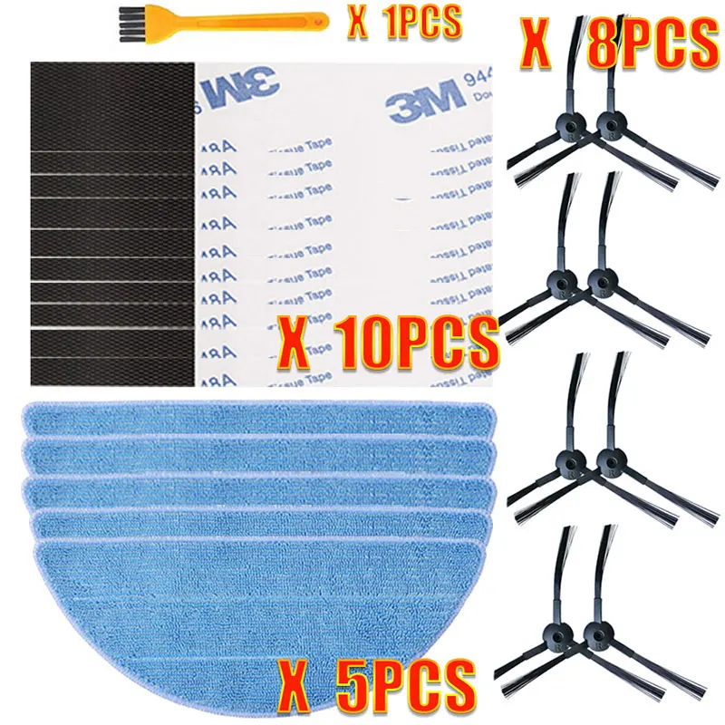 Боковая щетка первичный пылевой фильтр Hepa фильтр Швабра коврик для chuwi ilife v5 v5s V3 V3s v5 pro V50 V55 x5 Запчасти для робота-пылесоса - Цвет: 24pcs