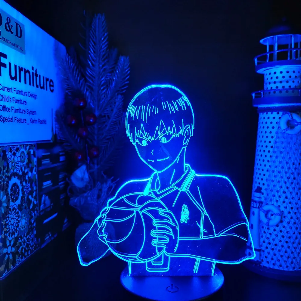 Haikyuu kageyama tobio Anime 3D Lamp LED Illusion Night Lamp Home Room Decor Nightlight Manga Kids Dhild Gift Bedroom Table Lamp