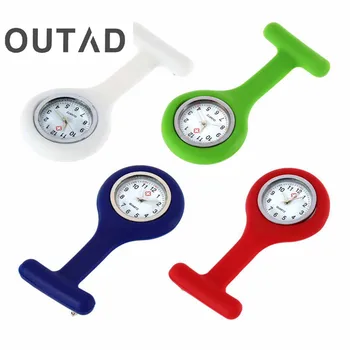 

1Pcs Woman Pendant Clock Chain Pocket Nurses Pocket Watch Mini Portable Silicone Doctor Fob Watch Multiple Colors Brooch Pin Hot