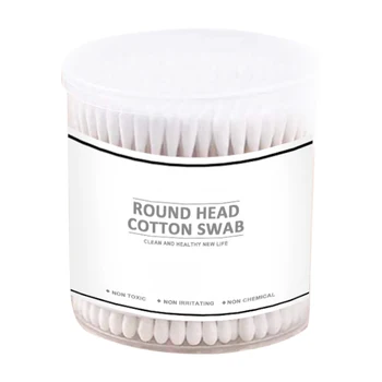 

100pcs Health Care Double Head Travel Makeup Remover Disposable Portable Hygiene Cotton Swab Wood Stick Soft Home Biodegradable