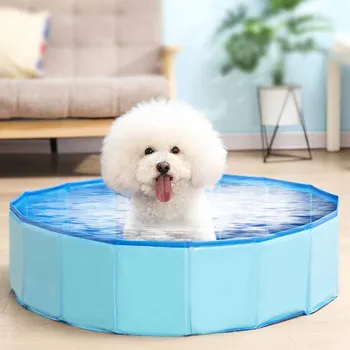 

et dog folding swimming pool bathtub durable small and medium-sized dog and cat storage convenient large bath tub