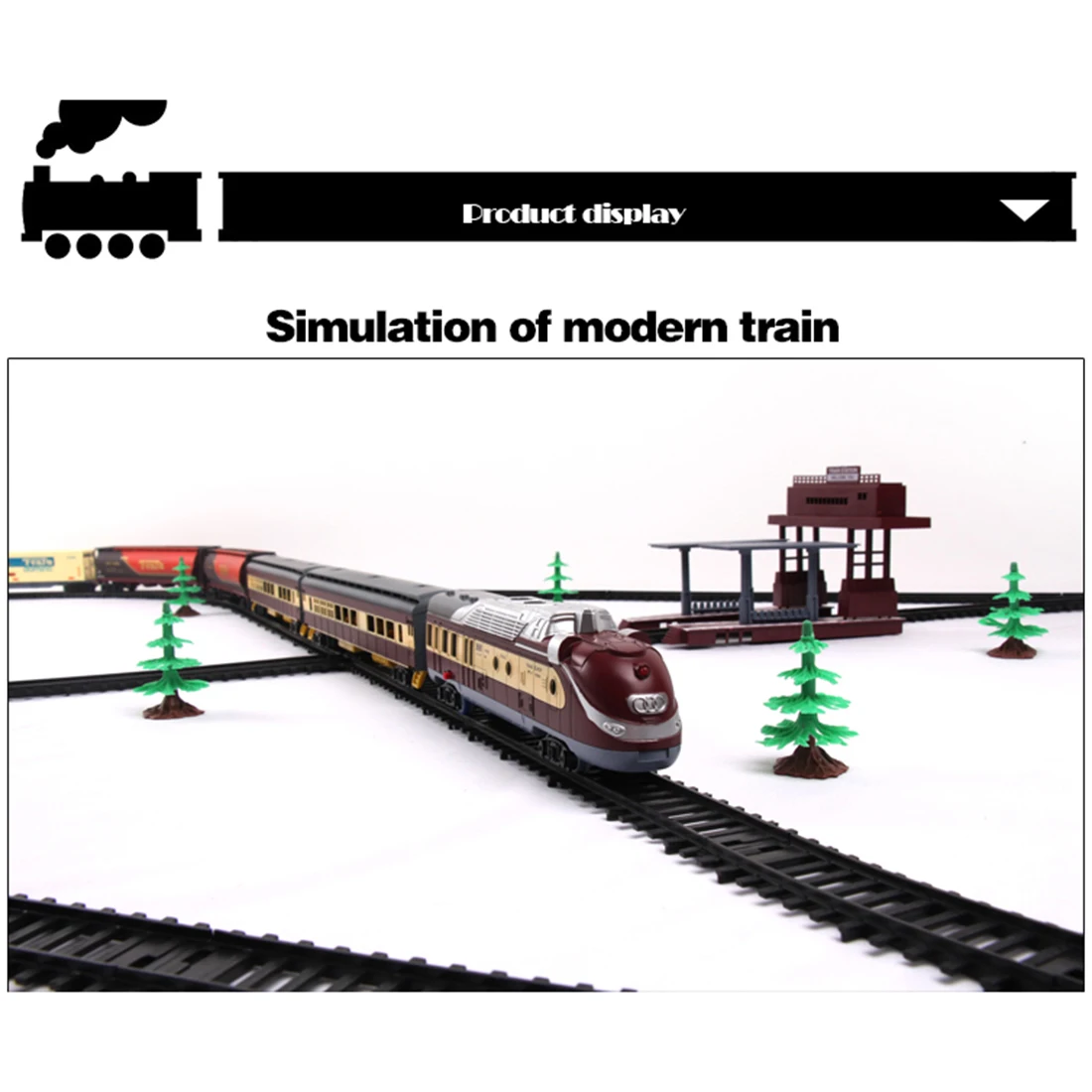  1:87 Children Electric Simulation Train Track Toy Set Sand Table Scene Railcar Series - Luxury Mode