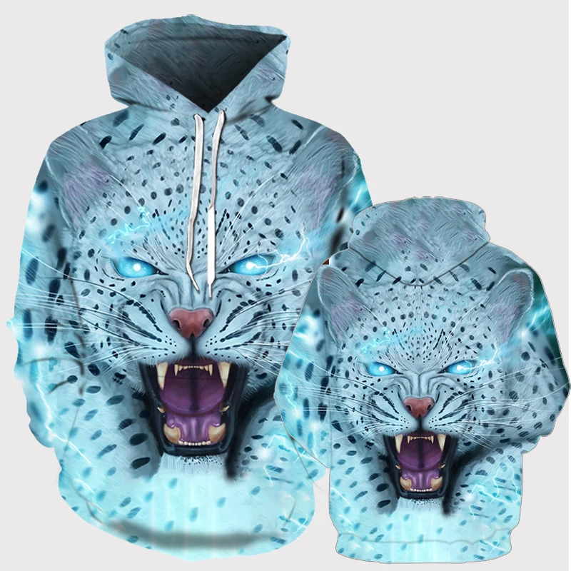 

Hot Sale Brand 3D Print snow panther Hoodie Men Sweatshirt Men Women Hoodies Plus Size Pullover Novelty 6XL Casual Animal Coats