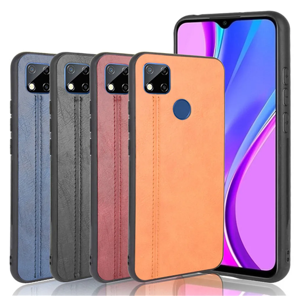 Чехол для Xiaomi Redmi 9C роскошный чехол из телячьей кожи с линиями жесткий накладка 9 C