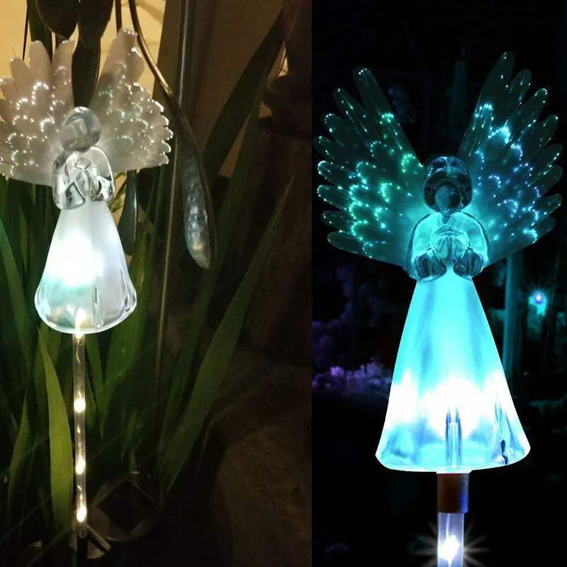 

Colorful Color Changing Solar Angel Lights Outdoor Garden Courtyard Path Decorative Light Wings Wings Souvenir Decoration
