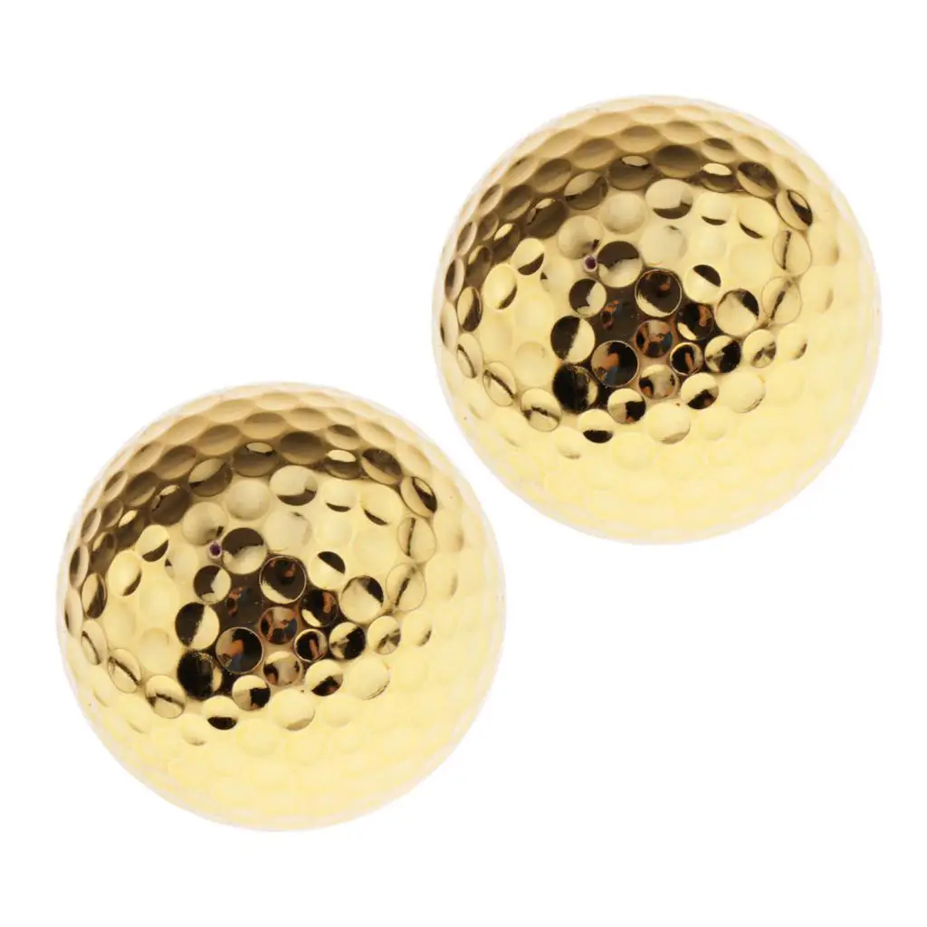 2pcs Durable Lightweight Rubber Dual-Layer Golf Ball for Match Practice Play Golfer Gift Club Prizes Giveaways