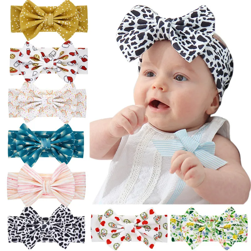 

Cotton Print Baby Headbands Stretchy Twist Knot Bow Head Wrap Newborn Baby Girl Boy Turban Hairbands Baby Accessories Kids Gifts