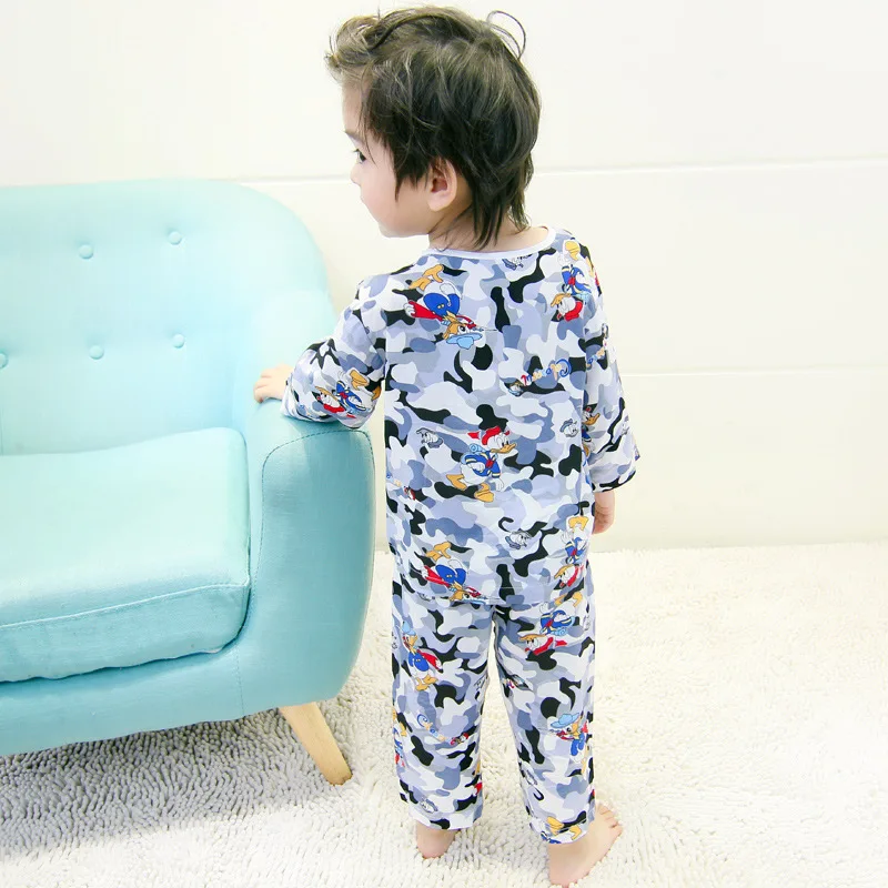 Г. Весенне-осенняя новая стильная пижама с длинными рукавами для мальчиков хлопковая тонкая домашняя одежда для маленьких мальчиков на весну и осень