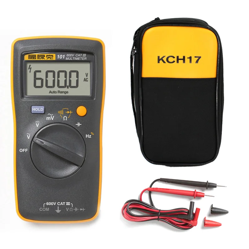 Fluke 101 KCH17 Fluke 101 AC/DC конденсатор тока напряжения Ohmic Автоматический/ручной цифровой мультиметр+ Удобная мягкая сумка - Цвет: Fluke 101 KCH17