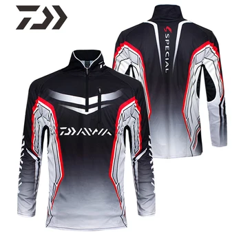 

DAIWA Fishing Clothing Pesca UV Protection Anti-sweat Breathable Long Sleeve Fishing Shirt Men Cycling Clothes Zipper Pocket