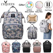 Lequeen сумка для подгузников многофункциональная изоляционная мама рюкзак большой емкости Детские сумки для подгузников Экологичная Ткань сумка для ухода за ребенком