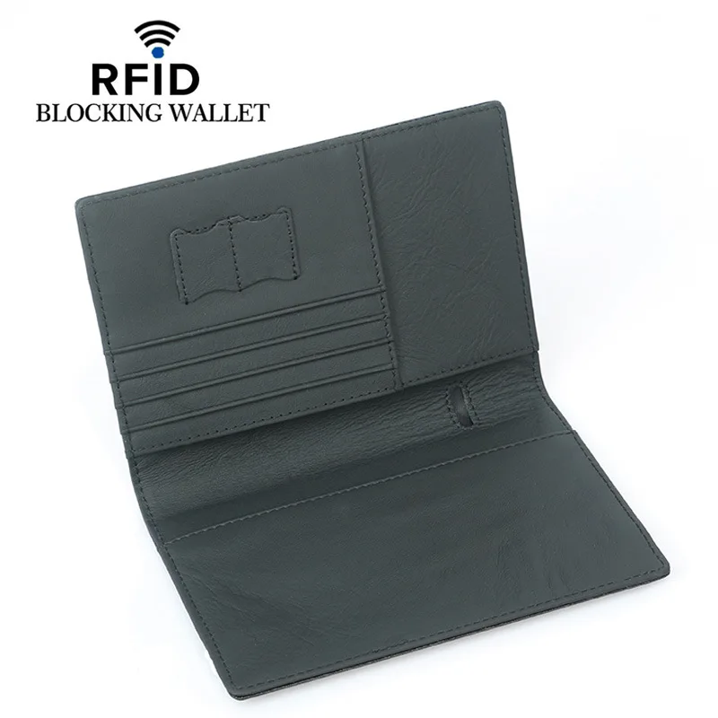 Carbon Fiber Microfiber RFID Passport Cover Leather Elastic Band Travel Document Wallet ID Bag Passport Holder
