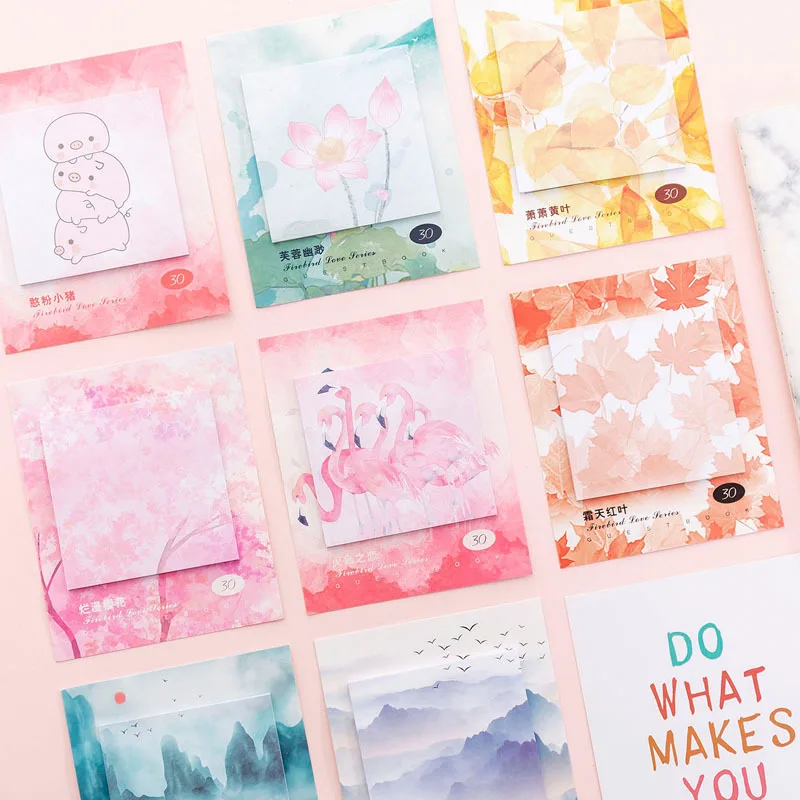 

Flamingo Flowers Sticky Note Self-Stick Note Office Memo Note,30Pcs/Pad