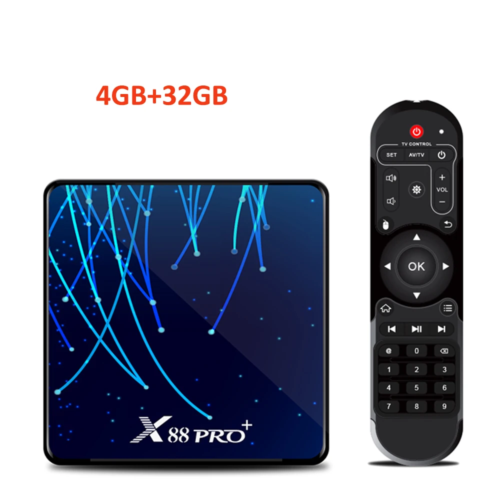 Android Tv Box X88 PRO Plus 4 Гб DDR3 32GB64GB Android 9,0 RK3368 8octa-core SetTop Box 4K(3840x2160 пикселей) H.265 медиаплеер - Цвет: X88PRO plus 4GB32GB