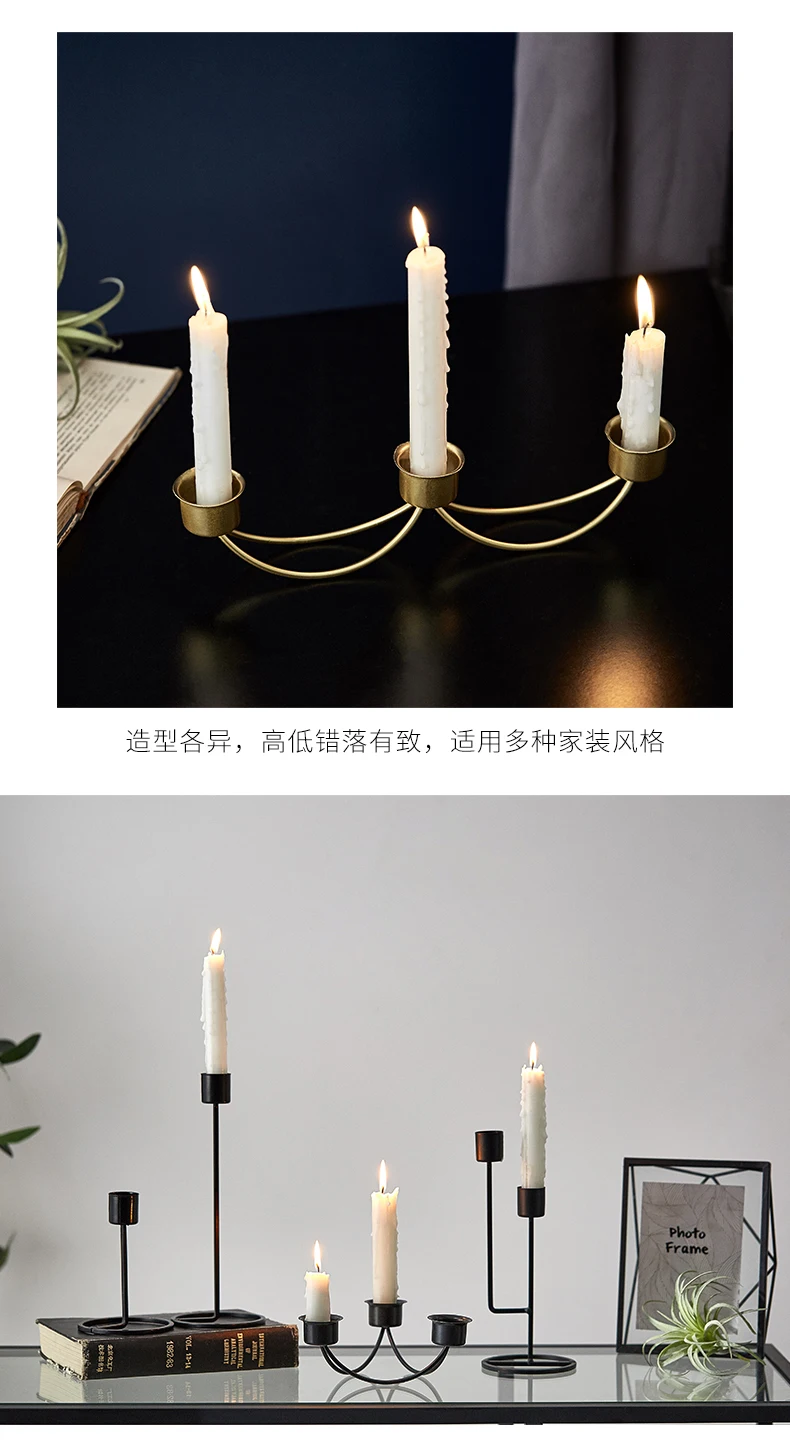 Creative Candlestick Home Decortion Iron Candle Holder Candlelight Dinner Party Ornaments Christmas Halloween Wedding Decoration