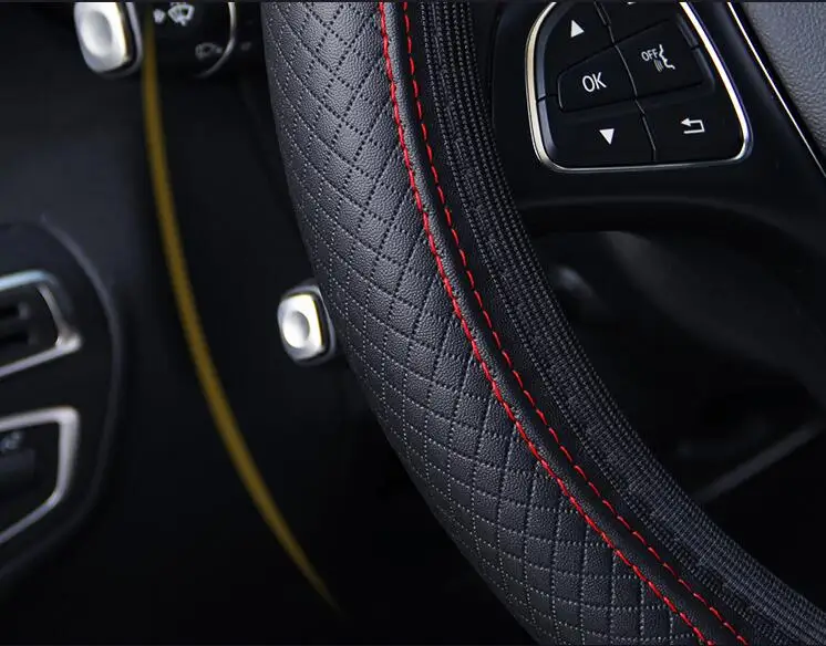 leather Steering Wheel Cover Car-styling for Nissan Qashqai Pulsar March 370Z Micra Juke Note Tiida Wingroad NV200 steering wheel cover