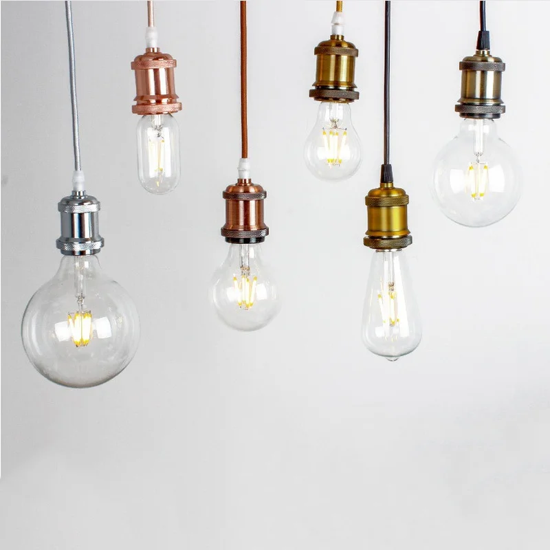 

Vintage Aluminum Pendant Light E27 Lamp Holder Incandescent Edison Bulb Retro Decor Hanging Lamp 90V-260V Light Fixture
