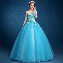 Пышные синие Бальные платья с открытыми плечами и кружевной аппликацией, дебютантное выпускное вечернее платье, милое 16 платье для 15 лет