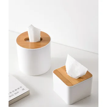 

Plastic Tissue Box New Brand Modern Wooden Cover Paper with Oak Home Car Napkins Holder Case Home Organizer Decoration Tools