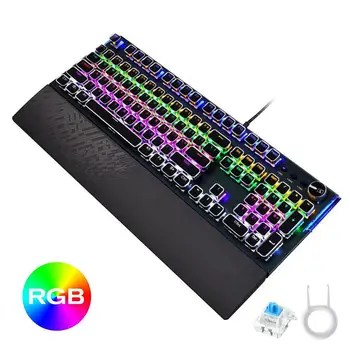 

Gaming Keyboard Wired Mechanical Keyboards RGB Colorful Backlight USB 104 Keycaps Computer Game Ergonomic for Tablet Desktop