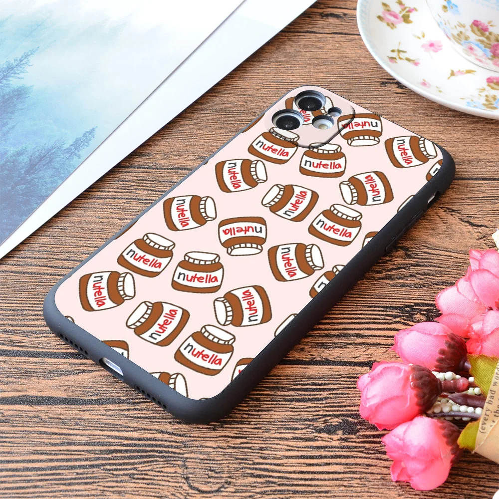 

For iPhone Cute Tumblr Nutella Pattern Print Soft Matt Apple iPhone Case