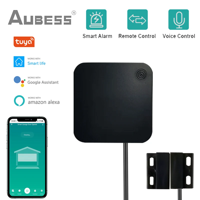 Tuya WiFi Smart Garage Door Opener Controller No Hub Require Wireless Remote Work With SmartLife Voice Control Alexa Google Home