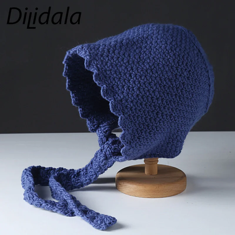 Dilidala Ретро теплая вязаная шапка японские дикие наушники Рыбацкая шапка осень зима Милая Кружевная шапка зимние шапки для женщин