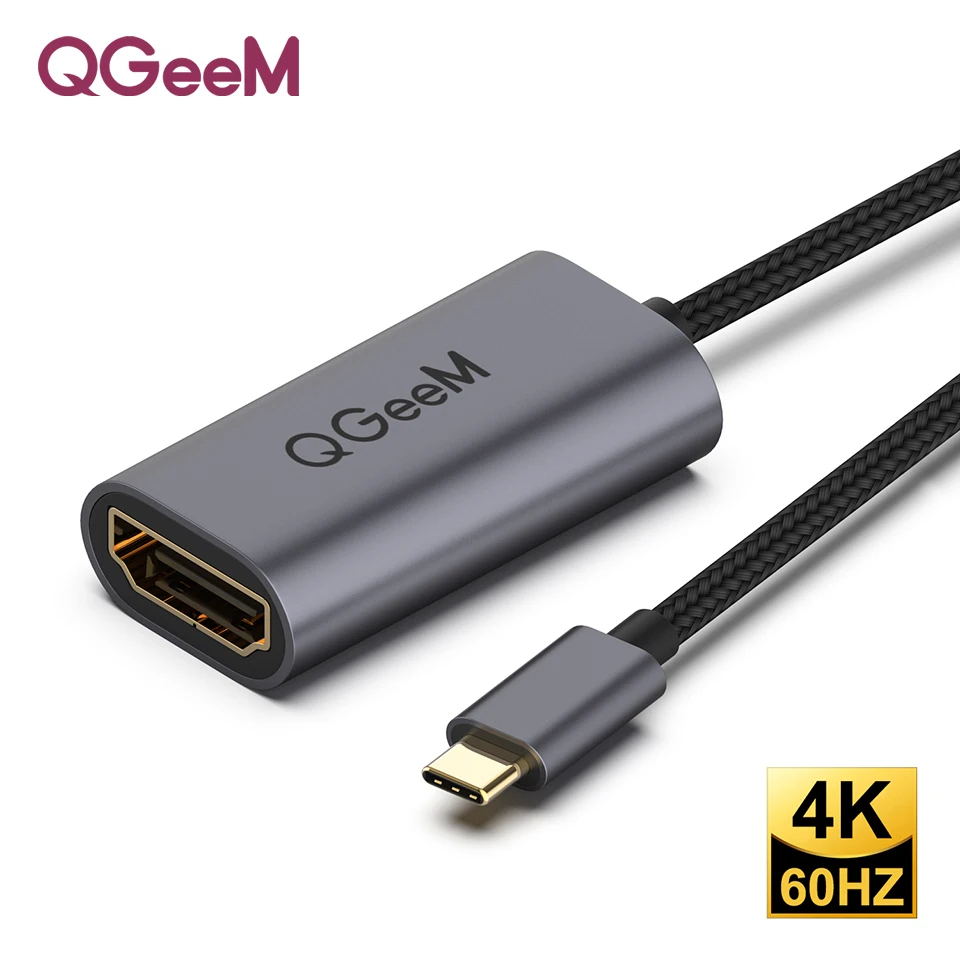 

QGeeM USB C HDMI Cable 4K 60Hz Type C HDMI Adapter Thunderbolt 3 USB C to HDMI Converter for MacBook Huawei Mate 30 Pro Samsung