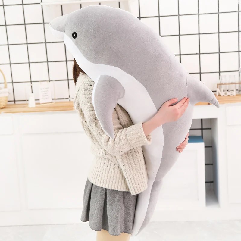 Hot Huggable large plush dolphin toys stuffed sea animal girls dolls baby sleeping pillow christmas birthday 2