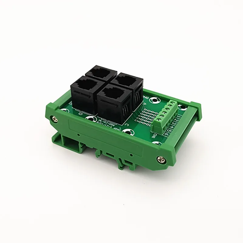 Крепление на din-рейку RJ11/RJ12 6P6C Jack 4-Way Buss Breakout Board клеммный блок разъем. |