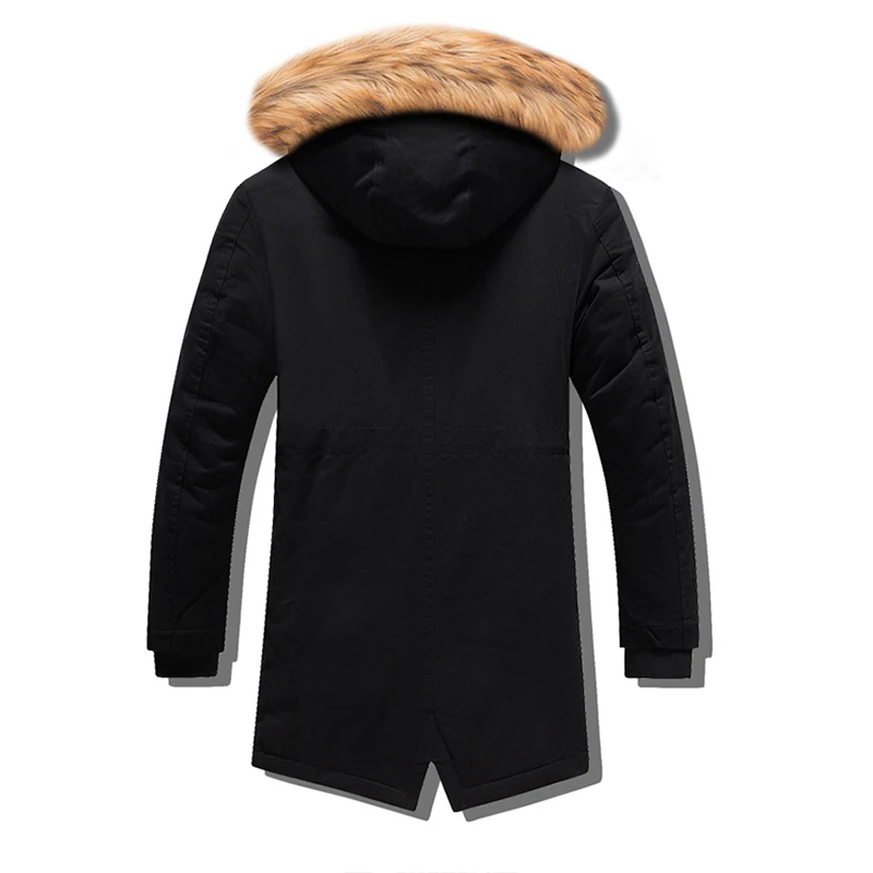 Newly Fashion Winter Jackets Men High Quality Hooded Coats Fur Collar Long Trench Men Thick Warm Parka Down Jackets Hombre