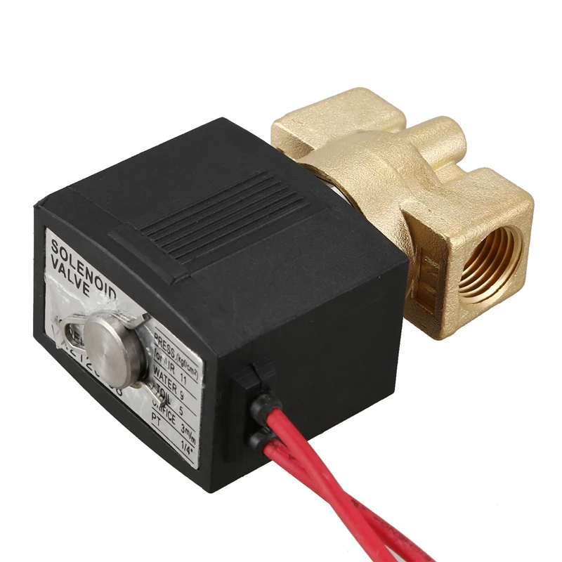 Электромагнитный клапан AC220V медный корпус клапана 2/2-Way Миниатюрный электромагнитный клапан нормально закрытый электромагнитный клапан