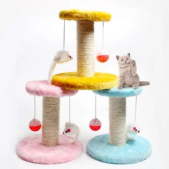 

Mini Cat Climbing Frame Furniture Jumping Platform Cats Toy Scratching Board Grass Rope Bite Chew Home Pets Tree Grinding Claw