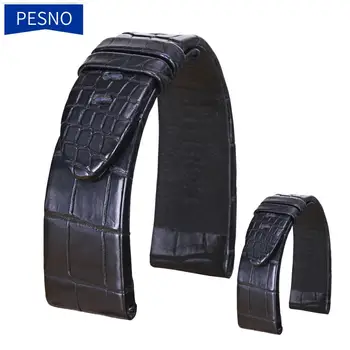 

PESNO compatible with Timewalker Star 9670/U0107073 Genuine Crocodile Leather Wrist Watch Band Men Watch Straps