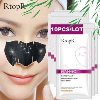 

RtopR 10 Pcs/Lot Mango Blackhead Remover Nose Mask Acne Treatment Pore Strip Face Lift Firming Peeling T Zone Care Oil-Control