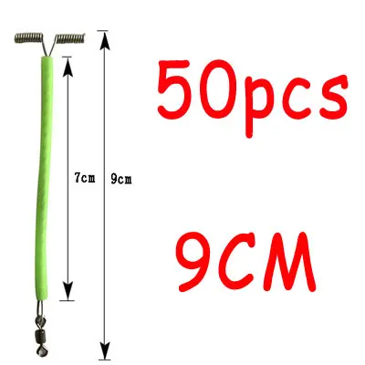 50pcs Darkness Glow Wire Arms with Swivel Beads Saltwater Fishing Rig Branches Dropper Terminal Tackle 5cm 6cm 7cm 8cm 9cm 10cm - Цвет: 50pcs 9cm arms