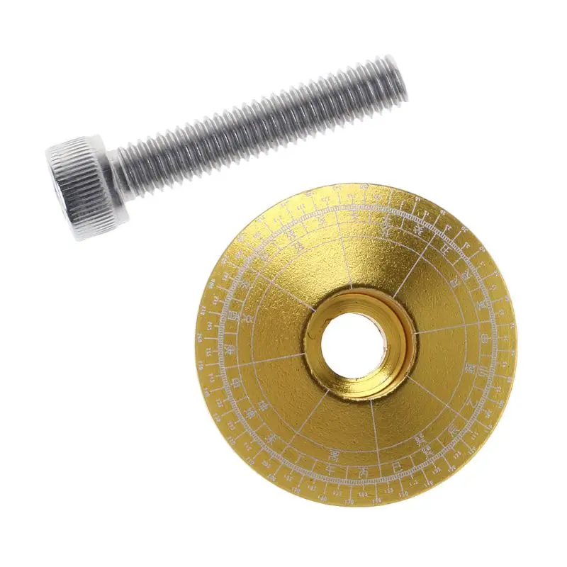 Золотой New Bicycle Headset Cap Aluminum Alloy 28.6mm Stem Top Cover MTB Bike With Screw - Цвет: Золотой
