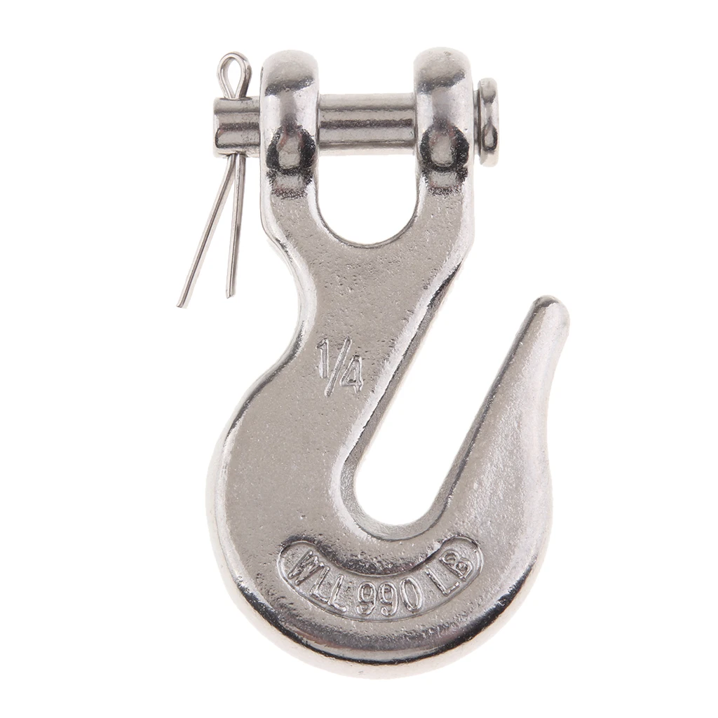 316 Stainless Steel Clevis Grab Hook Rigging Tow Winch Equipment 1/4'