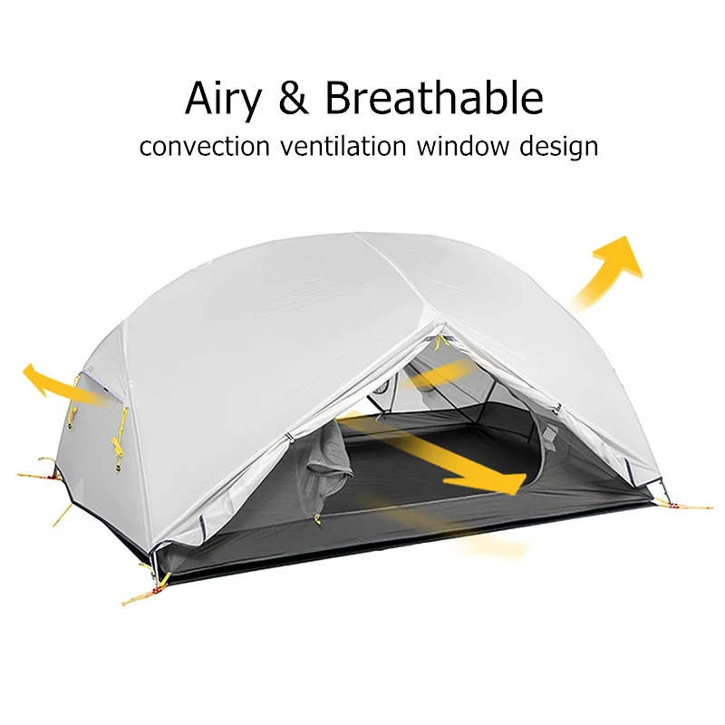 Naturehike Mongar 2 Tent 2 Person Camping Tent Ultralight 20D Nylon Backpacking Waterproof Beach Outdoor Hiking Travel