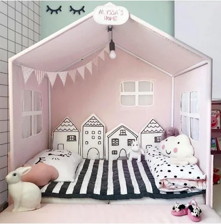 Little House Pattern Crib Protection Infant Cot Newborn Bedding Baby Bed Bedding 4pcs Baby Bed Bumper