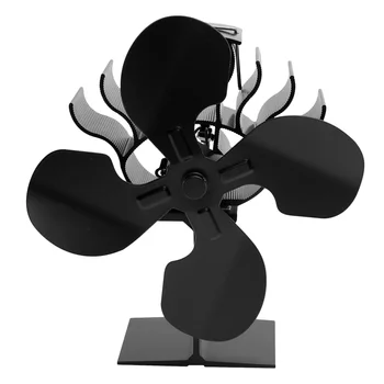 

Eco-friendly Heat Powered Silent Pellet Wood Coal Burning Burner Fireplace Stove Fan with 4-Blades for Home Garden Yard