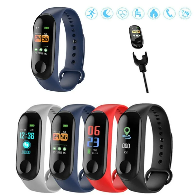 

Smart Watch Bracelet Heart Rate Blood Pressure Monitor Pulse Wristband M3C Fitness OLED Tracker For Iphone Xiaomi